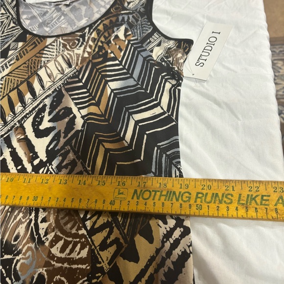 NWT 2pc. Studio 1 size 16 geometric design dress and solid black top. - Picture 4 of 11